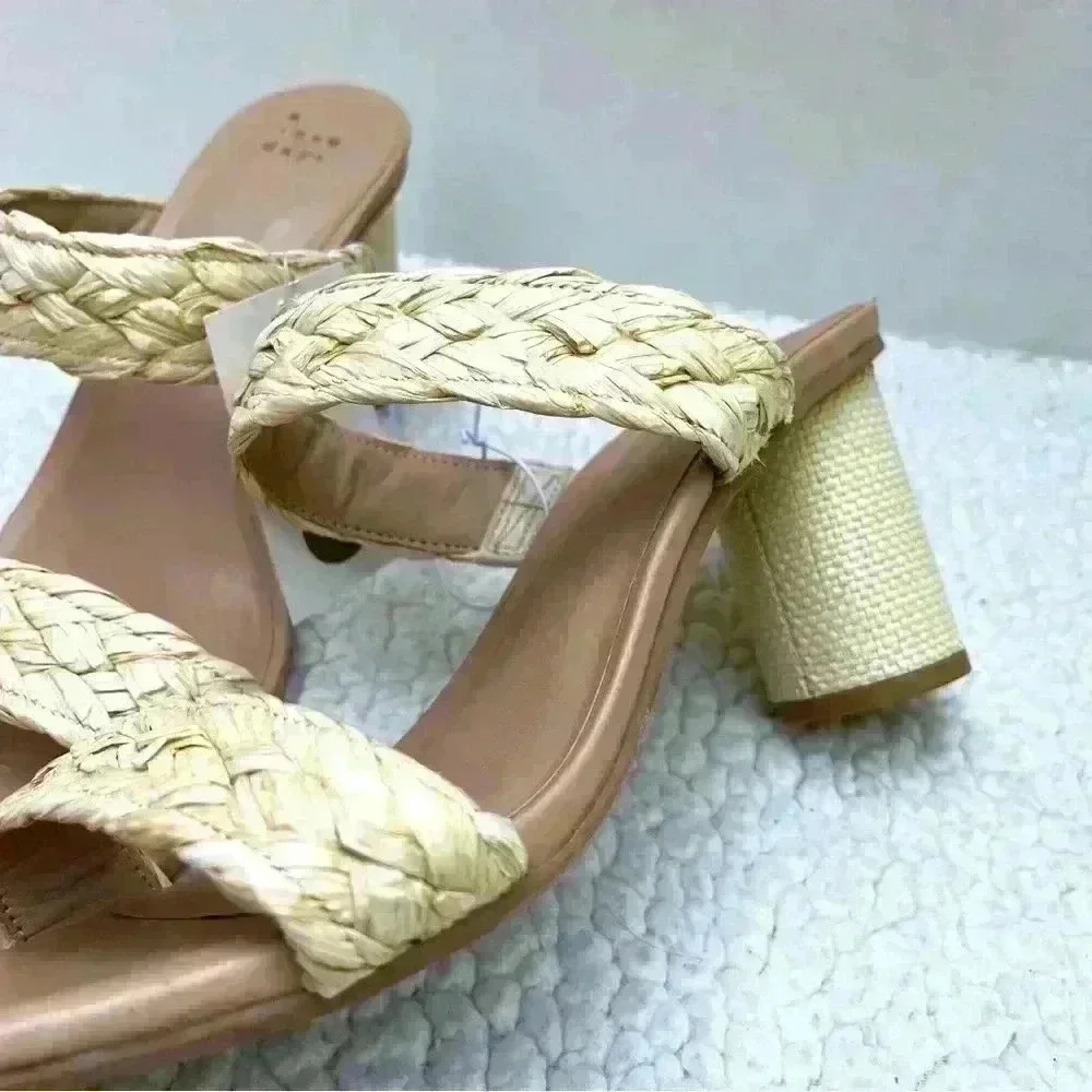 NWT A New Day Ratan Square Toe Open Back Block Heel Mule‎ Heel Size 11